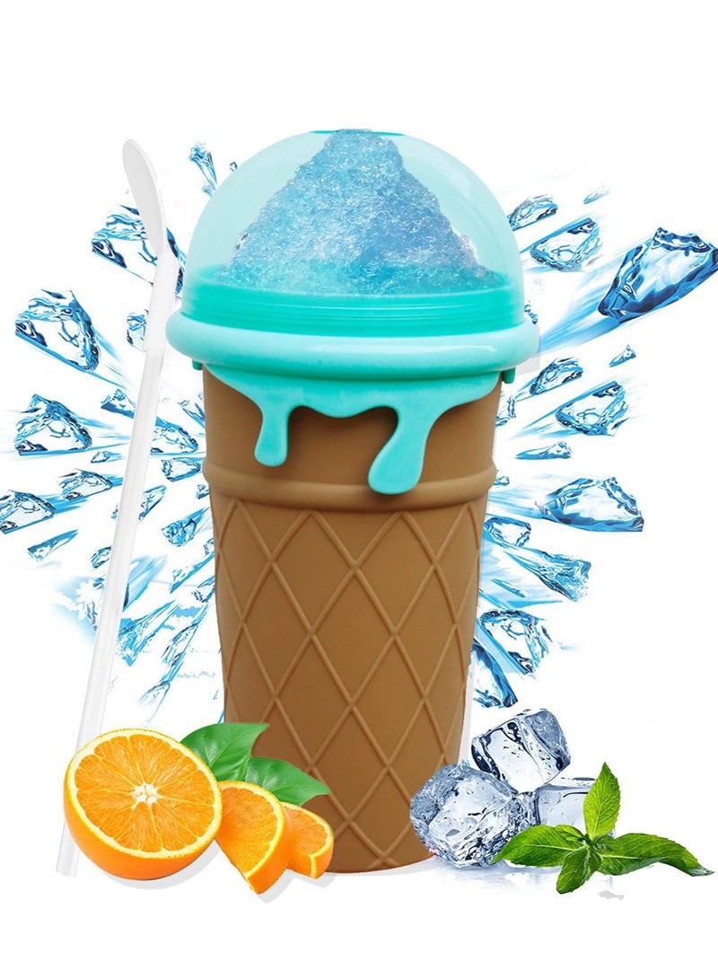 Slushie Maker Cup Magic Frozen Squeeze Ice Cup DIY Instant Icy Frozen Drinks in Moments Magic Quick Frozen Smoothies Cup Cooling Maker Cup Double Layer Silicone Slushies Squeeze Cup (Brown 16.9oz) - Image 1