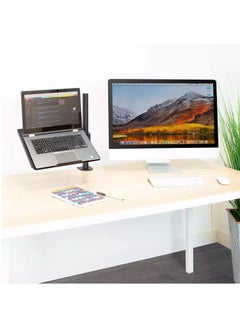 Generic Laptop Desk Mount, Full Motion Laptop Arm with Vented Tray, Heavy-Duty Adjustable Notebook Extension Arm up to 17 Inch with C-Clamp and Grommet Base  - Image 4