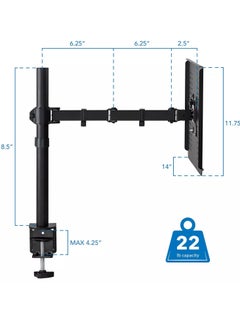 Generic Laptop Desk Mount, Full Motion Laptop Arm with Vented Tray, Heavy-Duty Adjustable Notebook Extension Arm up to 17 Inch with C-Clamp and Grommet Base  - Image 3