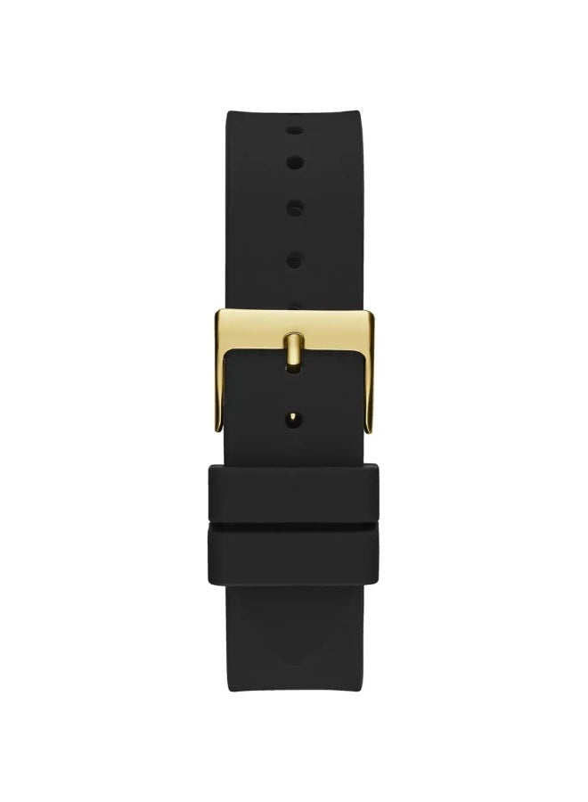 Guess Women’s Watch GW0536L3 | Gold Dial with Black Silicone Strap - Image 5