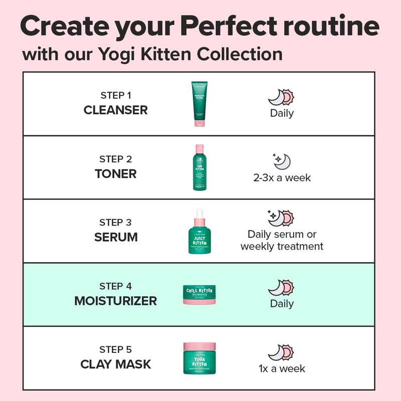 I DEW CARE Heartleaf Face Cream - Chill Kitten | Moisturizer with Moringa Seed, Prickly Pear, Aloe Vera Gel, Cactus Oil-Free, Glass Skin Look, Daily Use, for Dry Skin, 1.69 FL Oz - Image 3