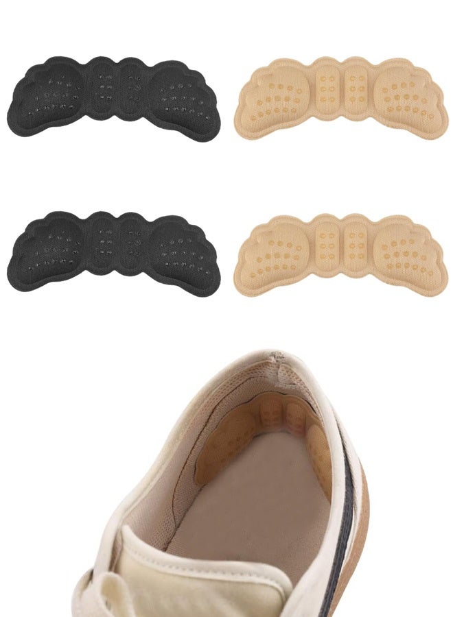 2 Pairs Loose High Heels Protector, Heel Pads Heel Liner Grips Foam Filler Heel Inserts Loose High Shoe Protective Cushion for Women Men Prevent Slips (Black, Skin ) - Image 1