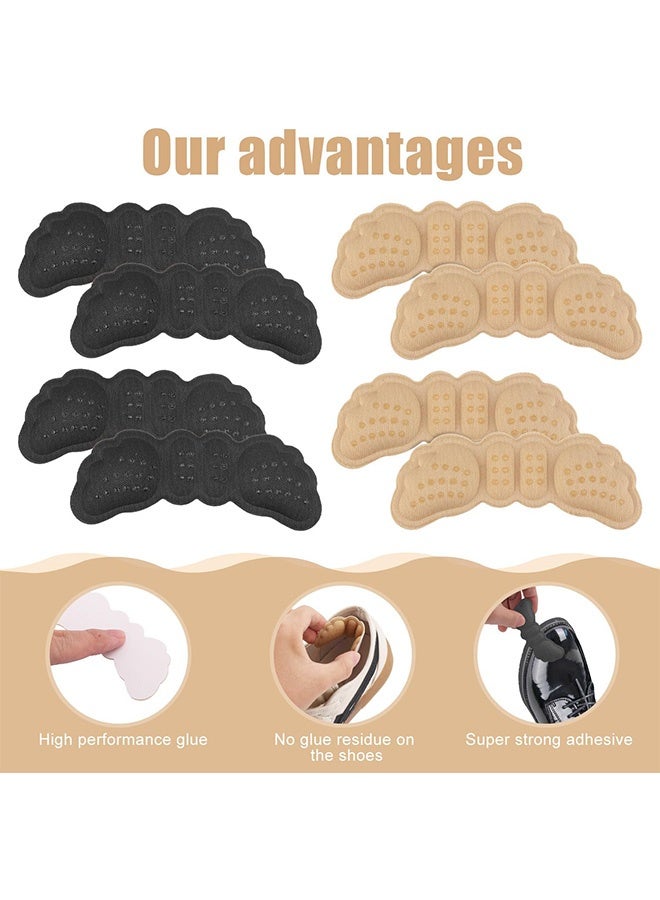 2 Pairs Loose High Heels Protector, Heel Pads Heel Liner Grips Foam Filler Heel Inserts Loose High Shoe Protective Cushion for Women Men Prevent Slips (Black, Skin ) - Image 3