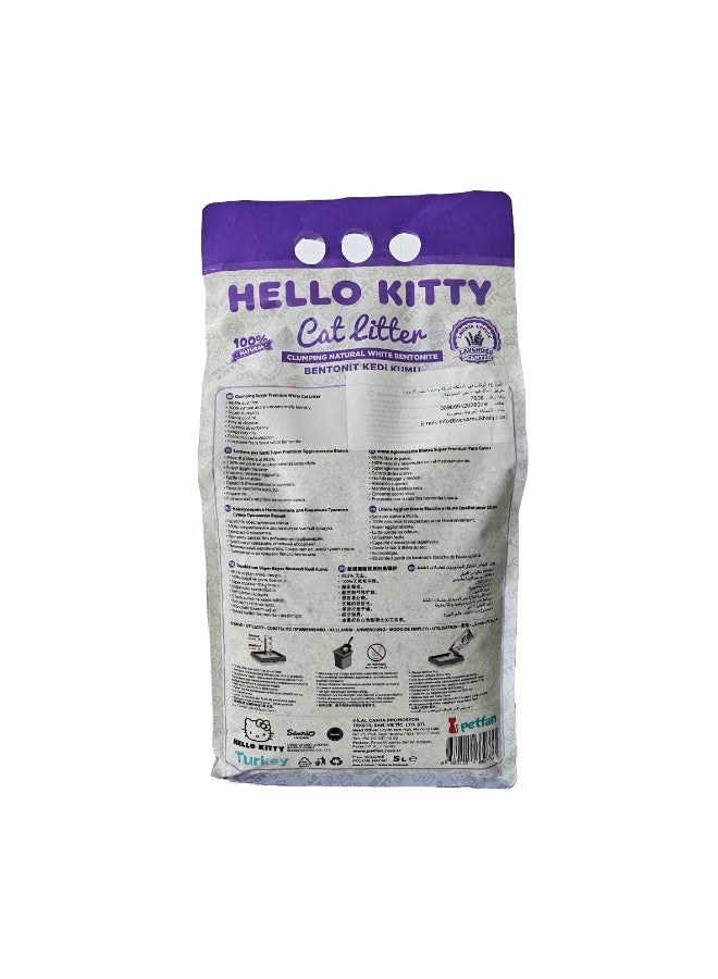 Hello Kitty Cat Litter – 100% Natural Bentonite – Lavender Scented – Strong Clumping, Odour Control, Low Dust – 5 Litre - Image 3