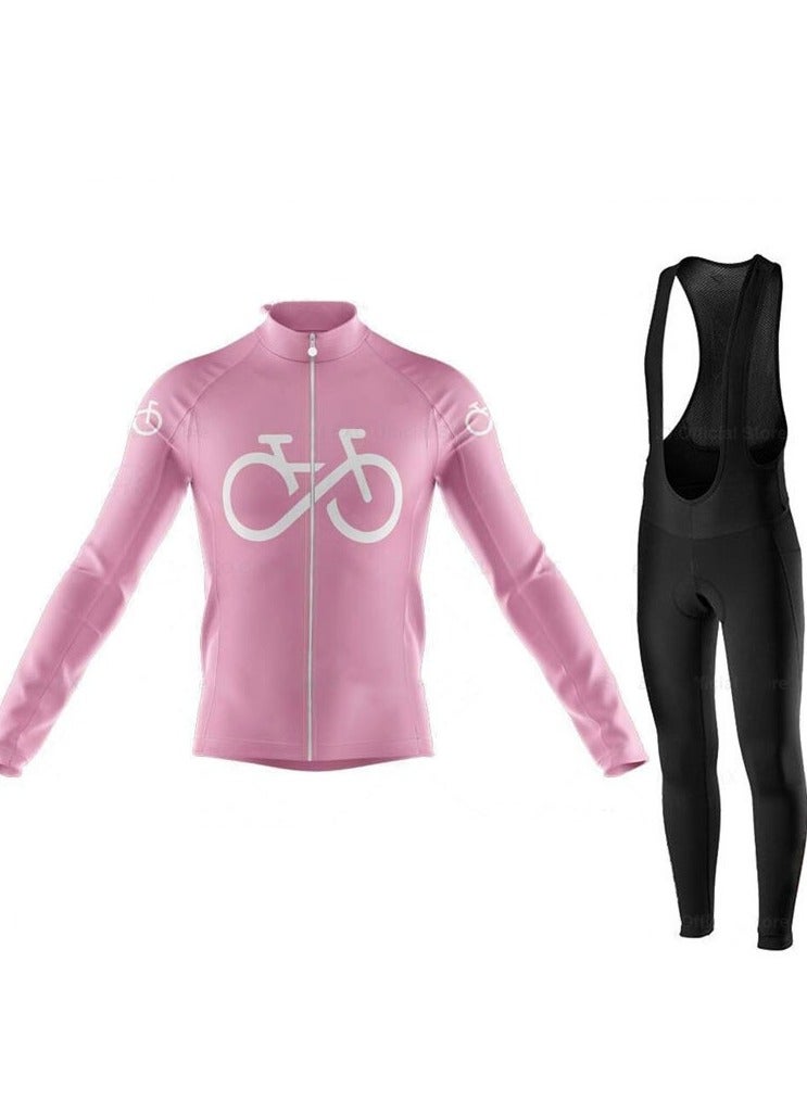 PEI  AN New Long Sleeved Cycling Suit Breathable Men's And Women's Spring And Autumn Road Bicycle Shoulder Strap Set
