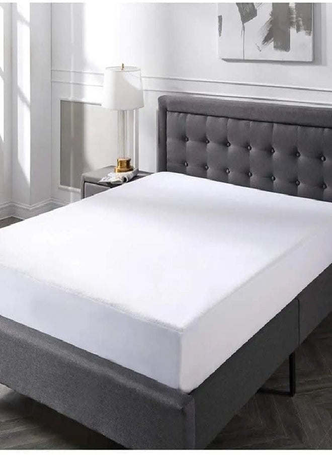 Rahalife Rahalife Waterproof Mattress Protector – Cotton Blend, White, 200x200x30 cm, Deep Pocket Fitted Cover  - Image 1