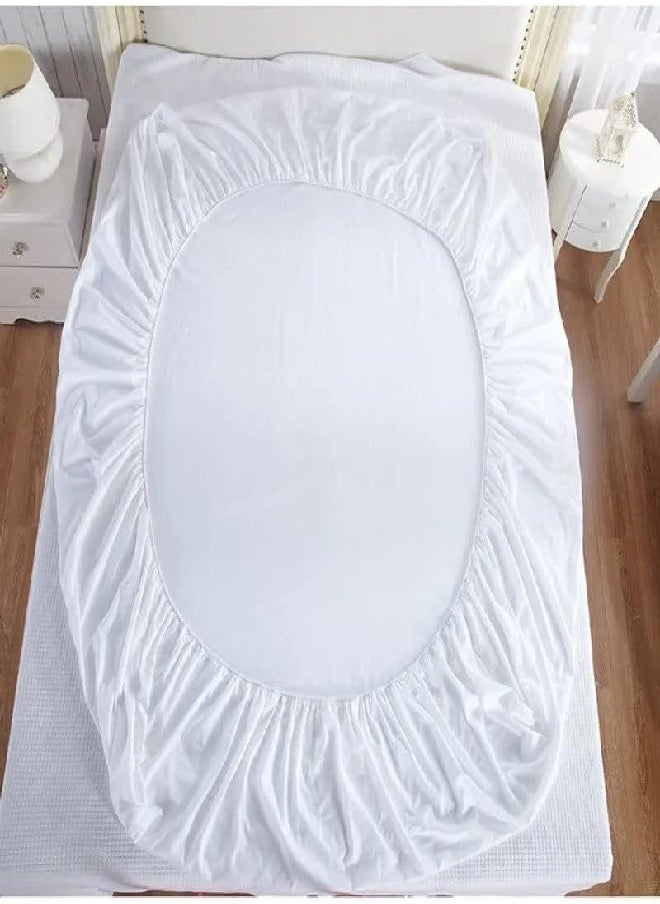 Rahalife Rahalife Waterproof Mattress Protector – Cotton Blend, White, 200x200x30 cm, Deep Pocket Fitted Cover  - Image 4