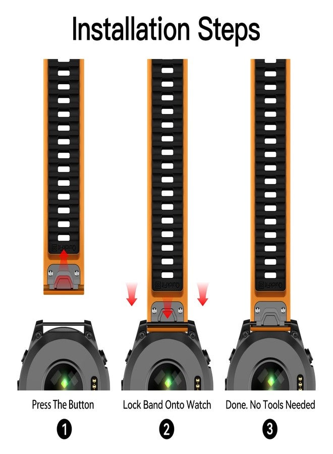 OVERSTEP Strap for Garmin Fenix 8 47mm, Soft Silicone Replacement Band for Fenix 5, 6, 7, Epix Pro 47mm, Quatix 5, Approach S62 - Image 5