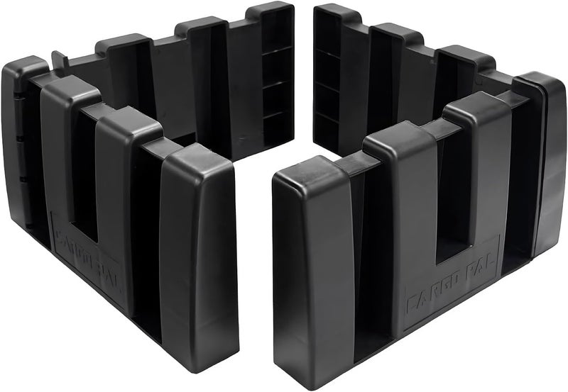 FSTURIOS 4 PCS Multipurpose Cargo Organizer Blocks, Plastic Trunk Storage Organizer Blocks for Felt Carpet, Space Saving Cargo Trunk Divider Adjustable Blocks for Truck SUV Van - Image 1