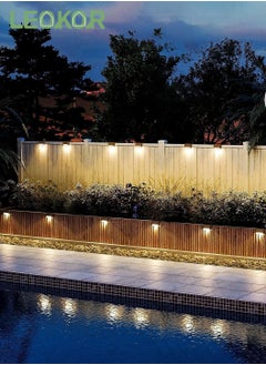 LEOKOR 8 Pack Waterproof LED Solar Deck Light Decor Solar Lights Solar Step Lamp Black  - Image 2