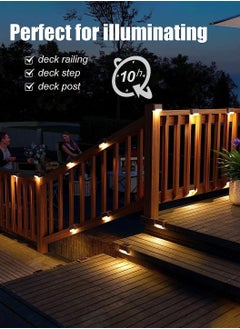 LEOKOR 8 Pack Waterproof LED Solar Deck Light Decor Solar Lights Solar Step Lamp Black  - Image 5