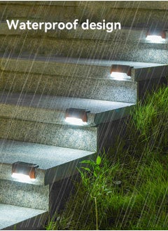 LEOKOR 8 Pack Waterproof LED Solar Deck Light Decor Solar Lights Solar Step Lamp Black  - Image 3