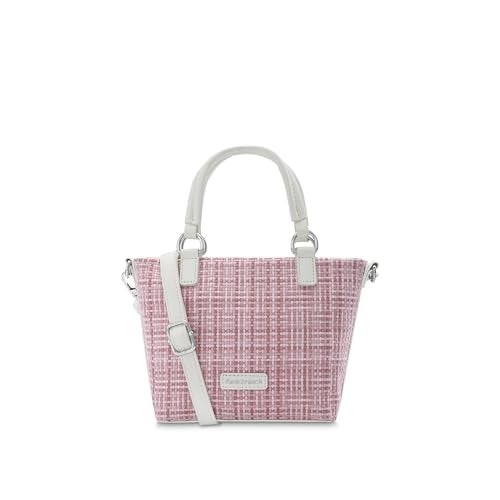 Fastrack Women's Basketweave Satchel | Detachable Adjustable Sling, Top Zip Closure, Inner Utility Pockets, Handheld Option | Textured Fabric Bag | 6 Months Warranty - Image 1