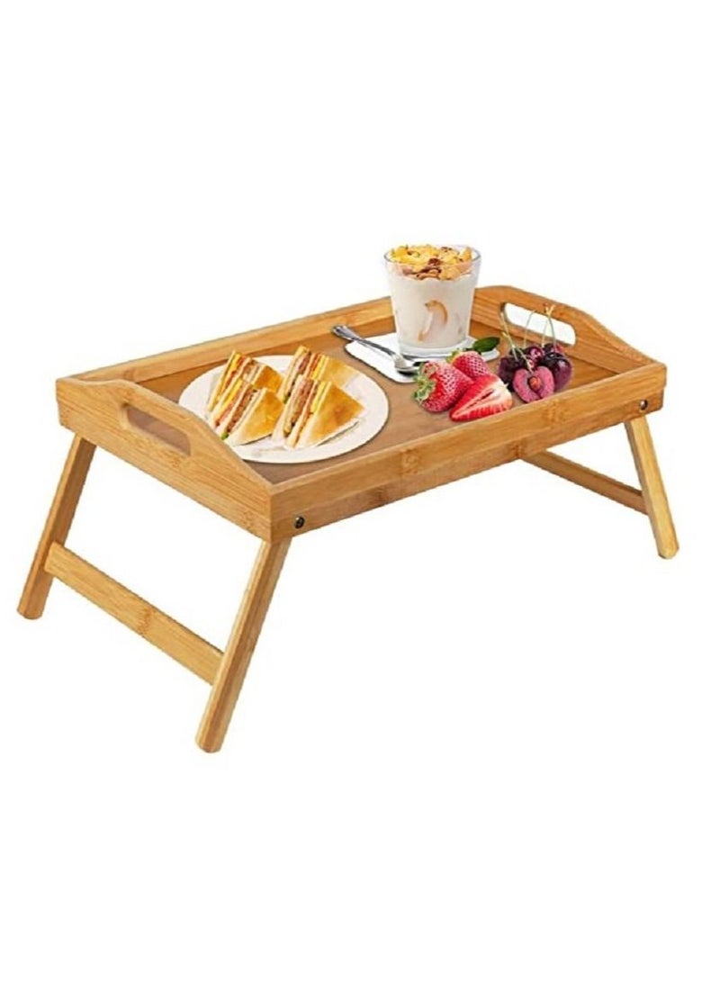 Generic Bed Tray table with folding legs, and breakfast tray Bamboo bed table and bed tray with legs  - Image 1