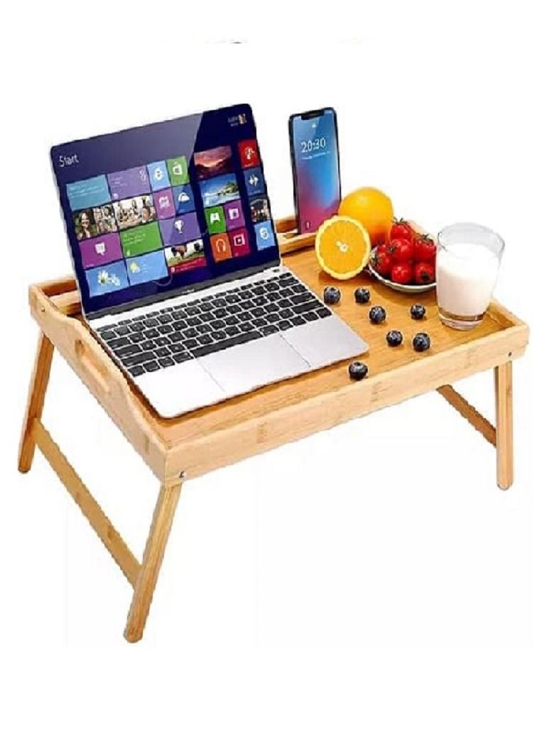 Generic Bed Tray table with folding legs, and breakfast tray Bamboo bed table and bed tray with legs  - Image 2