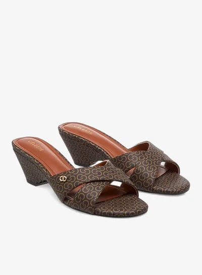 Celeste Women's Monogram Cross-Strap Sandals with Block Heels