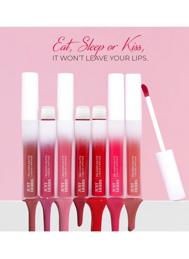 Just Herbs Just Herbs Relaxed Matte Liquid Lipstick 4ml Strawberry  - Image 4