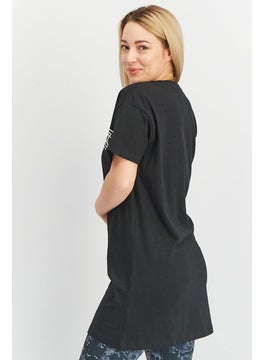 Yale Women Crew Neck Short Sleeve Graphic Top, Black  - Image 4