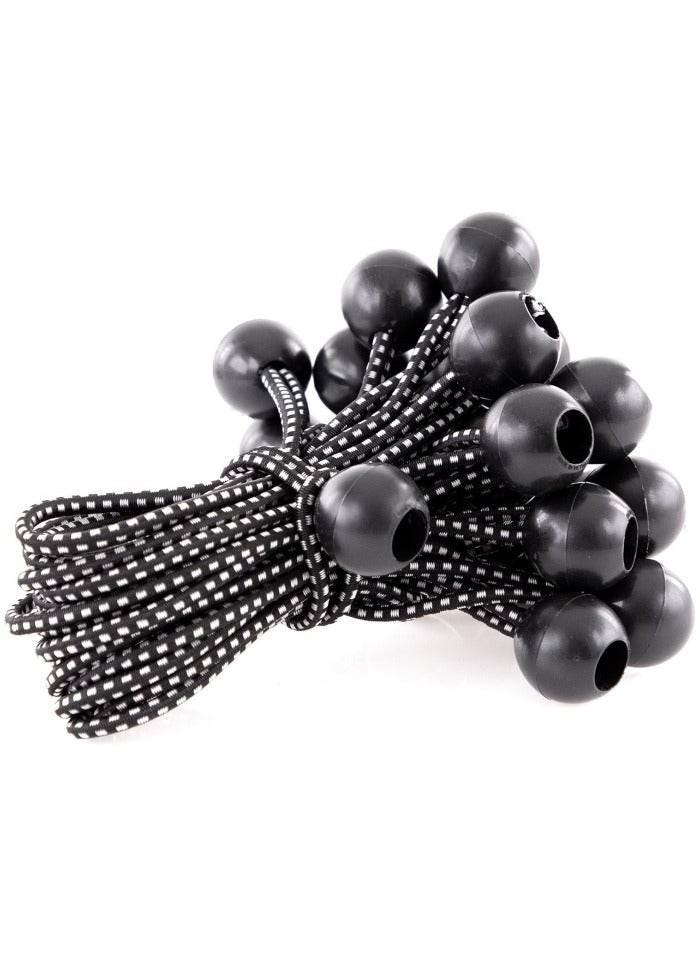 Ball Bungee Cord, Heavy-Duty  Versatile, Indoor  Outdoor, Tarp Tie-Down, Organize  Secure, 6-Inch, Black, 25 Pack - Image 3