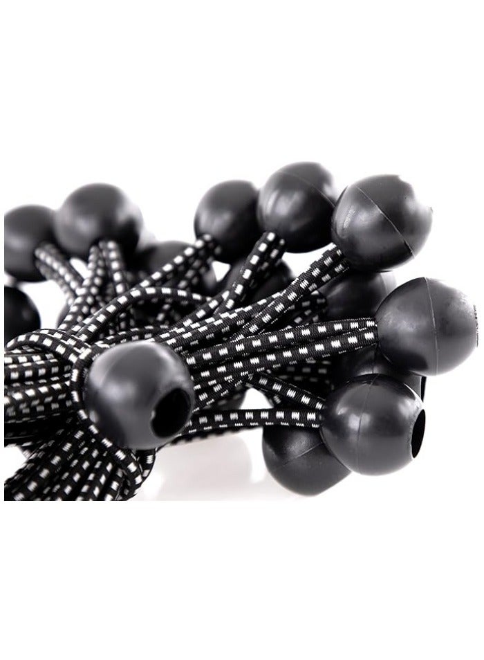 Ball Bungee Cord, Heavy-Duty  Versatile, Indoor  Outdoor, Tarp Tie-Down, Organize  Secure, 6-Inch, Black, 25 Pack - Image 4