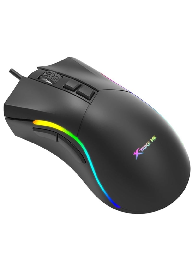 إكسترايك-مي - ماوس الألعاب GM226 RGB - مستشعر بصري 7200 نقطة في البوصة - 7 أزرار قابلة للبرمجة - مع البرنامج - Image 1