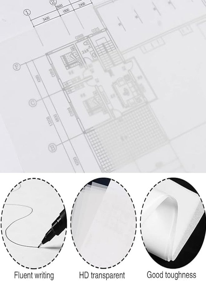 ARETOR Tracing Paper for Drawing, Size A4 30 x21 cm, Pack of 20 Sheets, Light Yellow, for Embroidery, Drawing, Sewing Pattern Sketching and Art and Craft, Butter Paper - Image 2