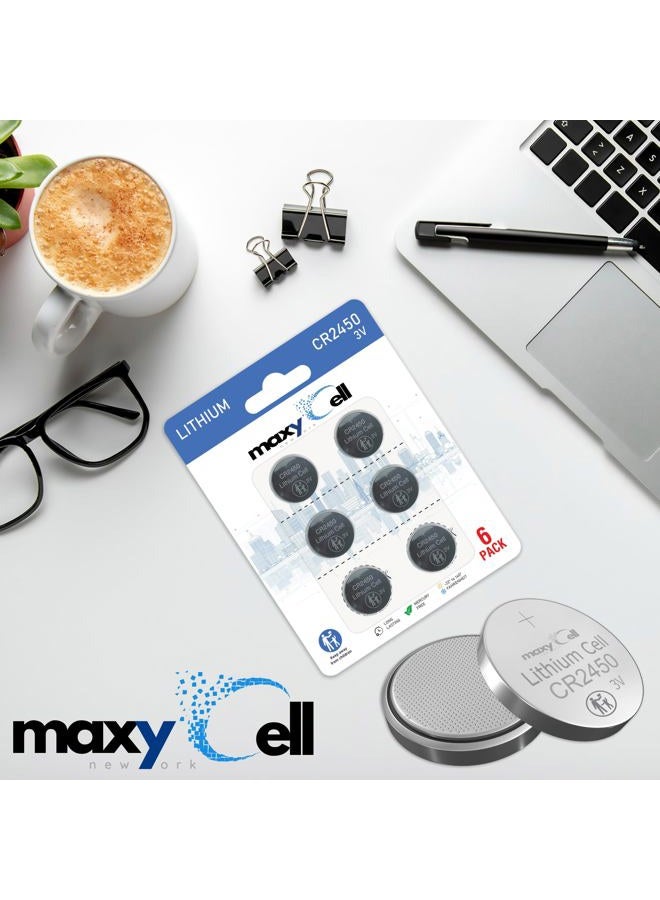 MaxyCell 2450 CR2450 Lithium Coin Cell Battery 3V High-Capacity Long-Lasting Reliable Power for Watches, Key Fobs, Fitness Trackers, Medical Devices, Thermometers, Leak-Proof Design DL2450 (6 Pack) - Image 4