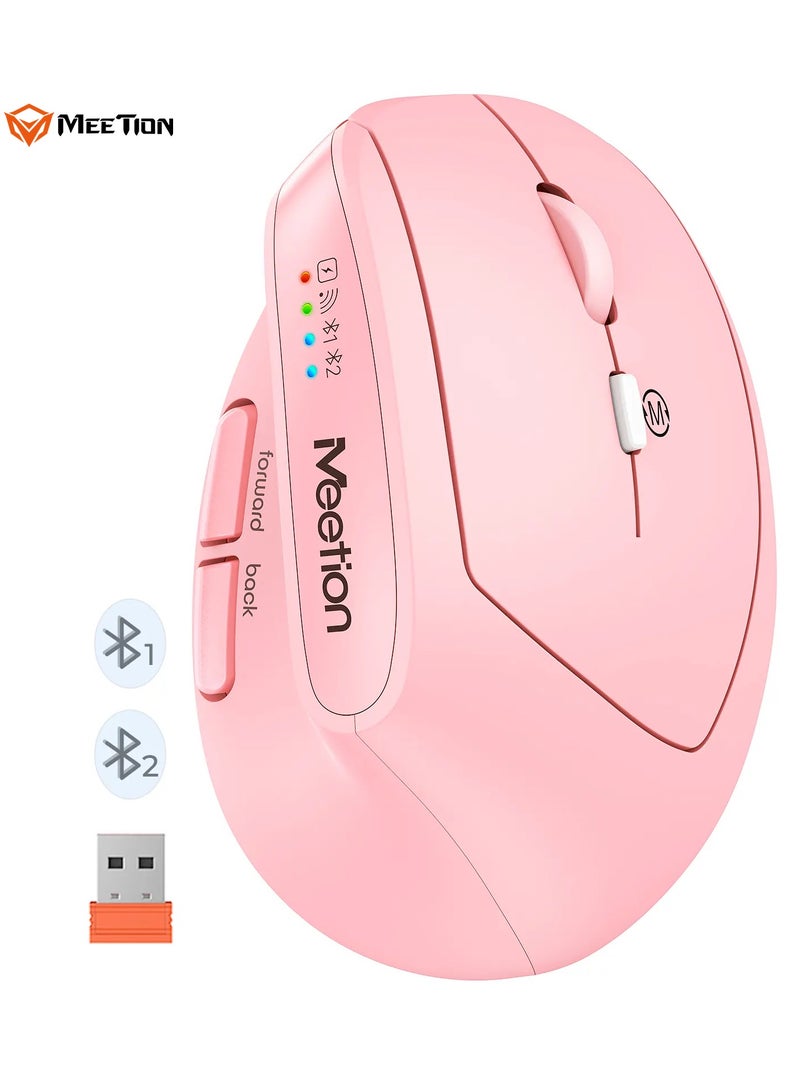 MEETION 2.4g & Bluetooth Dual-Mode Ergonomic Mouse BTM008 Ergonomic Prowess Enhanced Efficiency Multifaceted Connectivity - Image 1
