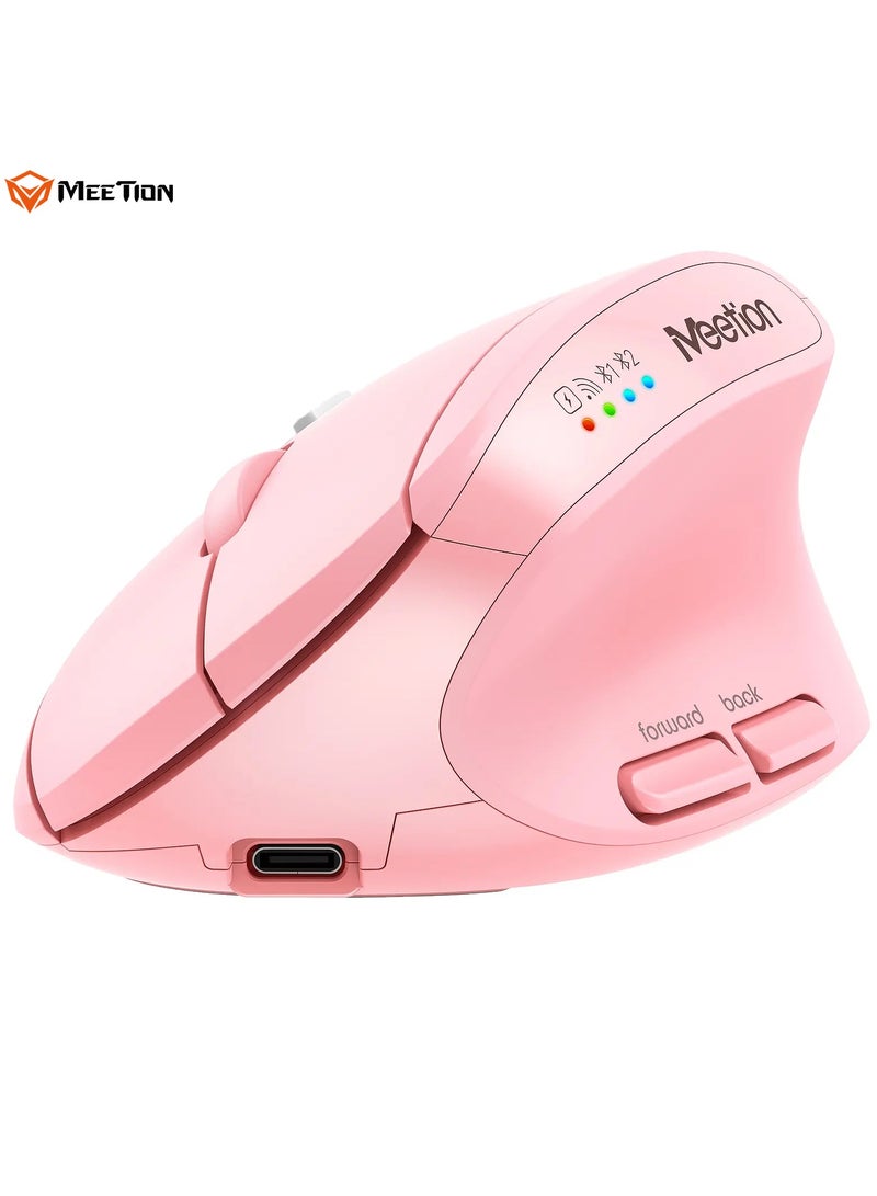 MEETION 2.4g & Bluetooth Dual-Mode Ergonomic Mouse BTM008 Ergonomic Prowess Enhanced Efficiency Multifaceted Connectivity - Image 2