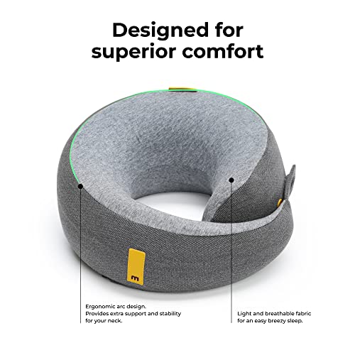 MOKOBARA The Travel Pillow | Memory Foam Neck Support Cushion | Ergonomic Cervical Pain Relief | Adjustable Headrest for Airplane Car & Train |Washable Cover | Essential Gear | Sieze the Gray Grey - Image 4