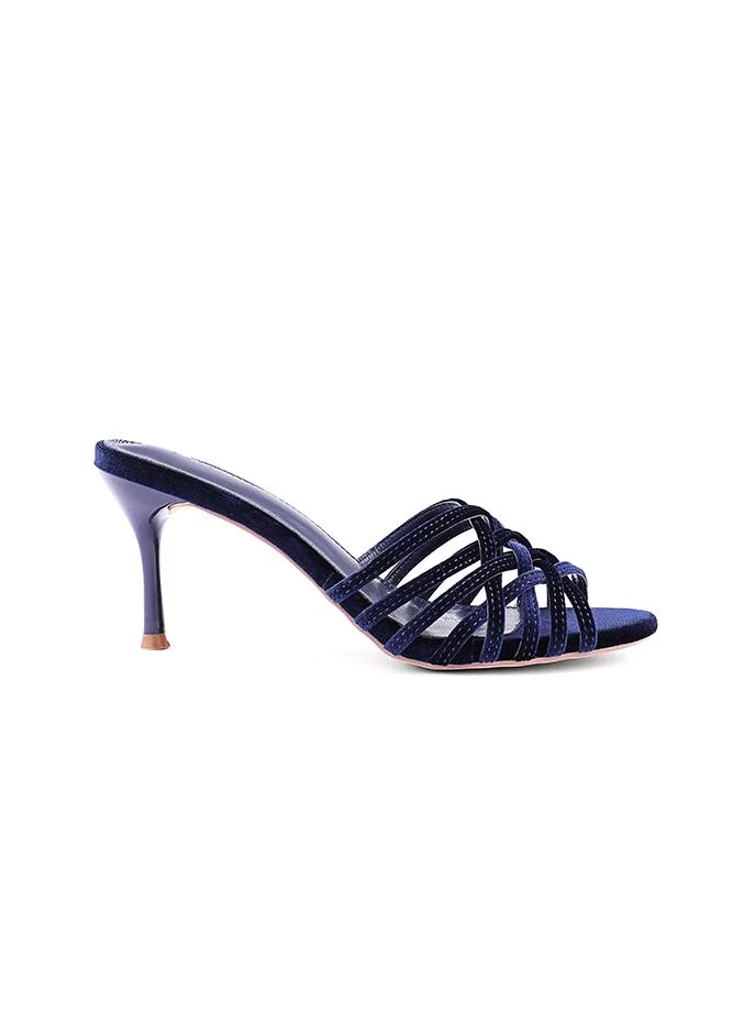 أيقون Night Purple heel slipper with elegant textured surface.