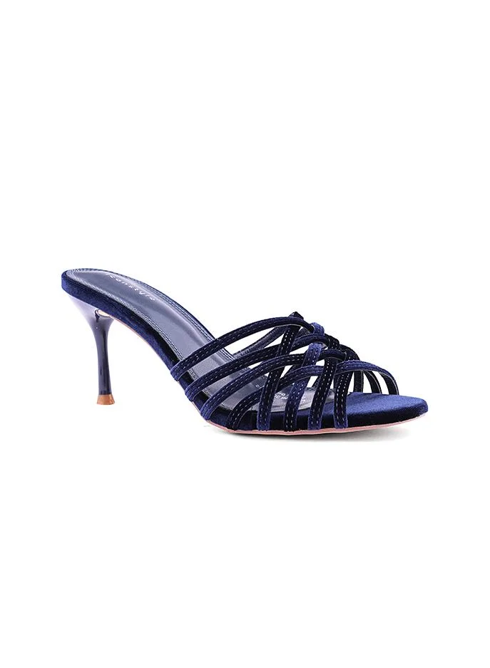 أيقون Night Purple heel slipper with elegant textured surface.