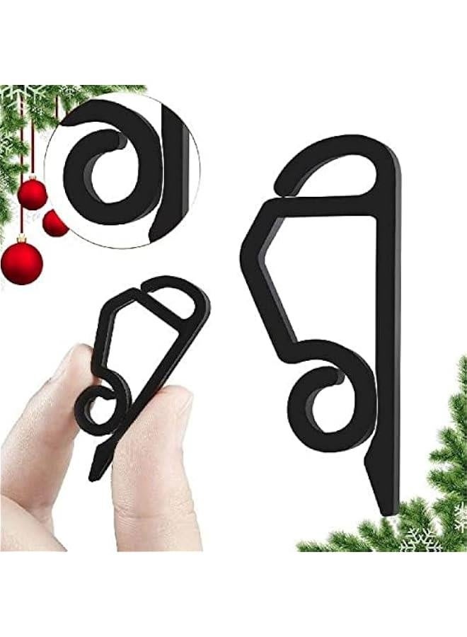 Generic 120 Pcs  Light Clips Outside Gutter Hooks - Plastic Holiday Gutter Light Weatherproof Hooks for   Roof Tree Hanging Outdoor Decoration String Lights (Black) - Image 4