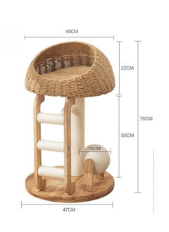 Cat Tree Tower, Cat Bed with Toy, Cat Furniture Scratching Tree for Indoor Cat, Manual Hand Woven Tall Wood Cat House,Includes 45cm large cat bed with 15cm Cat scratching ball toys,New Cat Condo Unique Cat Gift - pzsku/ZE536E7278567664814B0Z/45/_/1738572907/7a84c4da-0211-4255-8fba-e23f5bde7b69