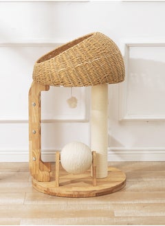 Cat Tree Tower, Cat Bed with Toy, Cat Furniture Scratching Tree for Indoor Cat, Manual Hand Woven Tall Wood Cat House,Includes 45cm large cat bed with 15cm Cat scratching ball toys,New Cat Condo Unique Cat Gift - pzsku/ZE536E7278567664814B0Z/45/_/1738572960/542e98b9-0e93-4df6-92ad-a67ece6a1afa