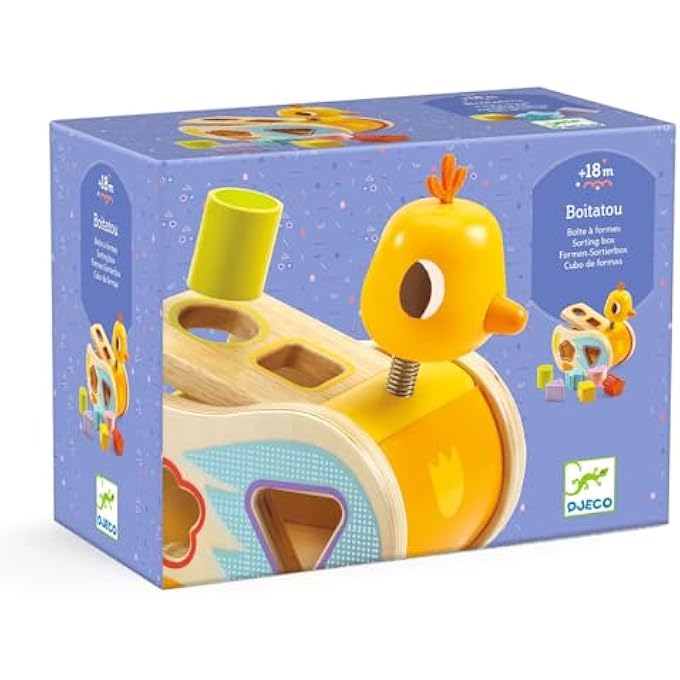 لعبة تشكيل الأشكال بويداتو - لعبة خشبية على شكل دجاجة للأطفال الصغار، 6 أشكال هندسية ملونة، مهارات حركية دقيقة وتعلم التعرف على الأشكال، خشب طبيعي متين، لعبة تعليمية للأطفال من 1 سنة وما فوق - Image 2