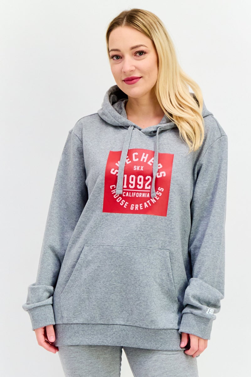 SKECHERS Women Sportswear Fit Long Sleeves Outdoor Sweatshirt, Grey - Image 1