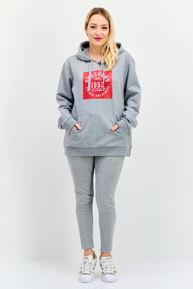 SKECHERS Women Sportswear Fit Long Sleeves Outdoor Sweatshirt, Grey - Image 4