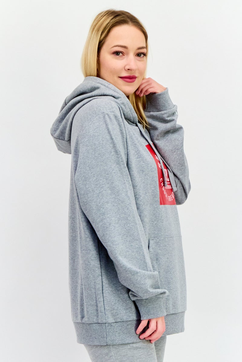 SKECHERS Women Sportswear Fit Long Sleeves Outdoor Sweatshirt, Grey - Image 2