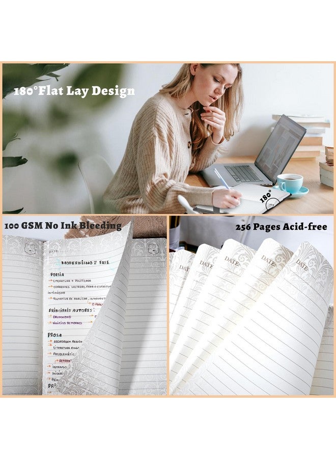 CAGIE Vintage Diary With Lock 256 Pages Leather Journal With Lock Spine Embossing Hardcover Locked Journal With Pen, 7 X 9 Inch Locking Journal For Adults Women Men, Coffee - Image 3