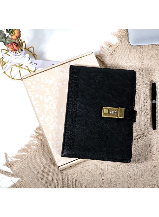 CAGIE Vintage Diary With Lock 256 Pages Leather Journal With Lock Spine Embossing Hardcover Locked Journal With Pen, 7 X 9 Inch Locking Journal For Adults Women Men, Coffee - Image 5