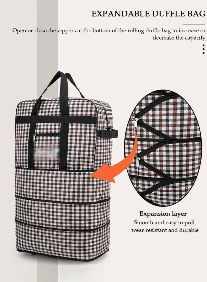 DUNISO Rolling Duffel Bag with Wheels Waterproof Travel Oxford Fabric Luggage Bag Expandable Foldable Durable Travel Duffel Bag for Men Women - Image 4