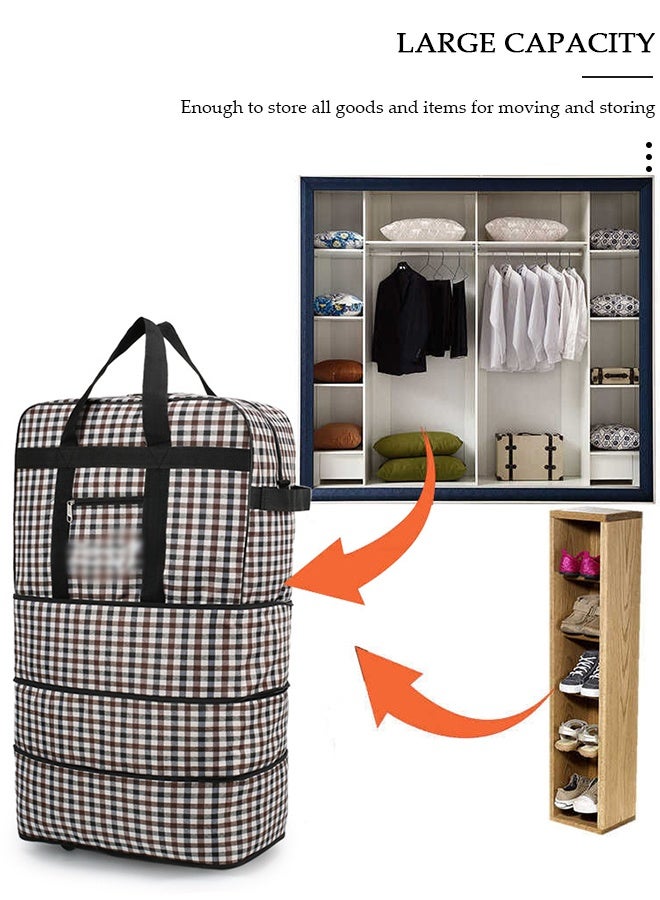 DUNISO Rolling Duffel Bag with Wheels Waterproof Travel Oxford Fabric Luggage Bag Expandable Foldable Durable Travel Duffel Bag for Men Women - Image 5