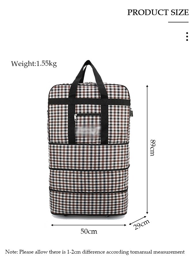 DUNISO Rolling Duffel Bag with Wheels Waterproof Travel Oxford Fabric Luggage Bag Expandable Foldable Durable Travel Duffel Bag for Men Women - Image 2
