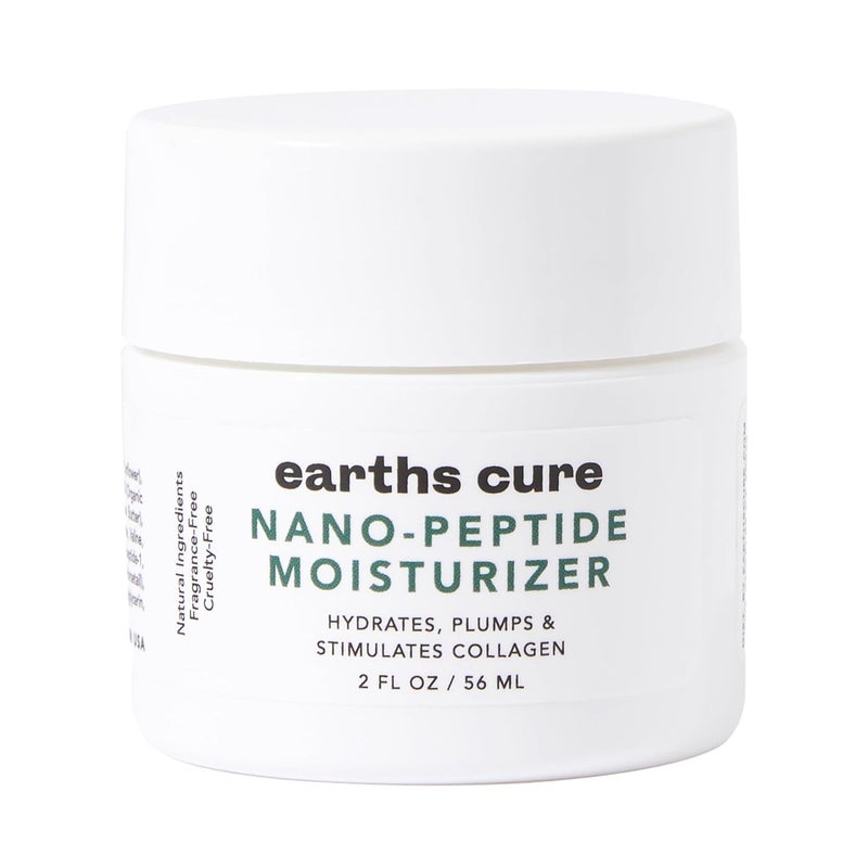 EarthsCure Nano Peptide Moisturizer for Face 2oz  Natural Cream to Hydrate and Smooth Contains Nano Peptides AntiOxidants  Hyaluronic Acid to Lift and Plump For Sensitive Skin