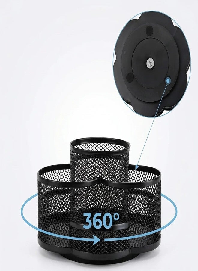 Reflygen Multifunctional Desk Pen Holder,360°Rotating Metal Mesh Pen Holder,Office Learning Stationery Organiser (Black) - Image 5