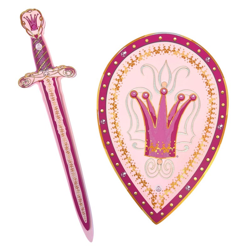 Liontouch - Queen Rosa Toy Set for Girls - 3-6 Years | Pink Foam Sword & Shield for Pretend Play for Toddlers in Glittering Medieval Style | Safe & Durable Accessories for Royal Dress Up & Costumes - Image 1