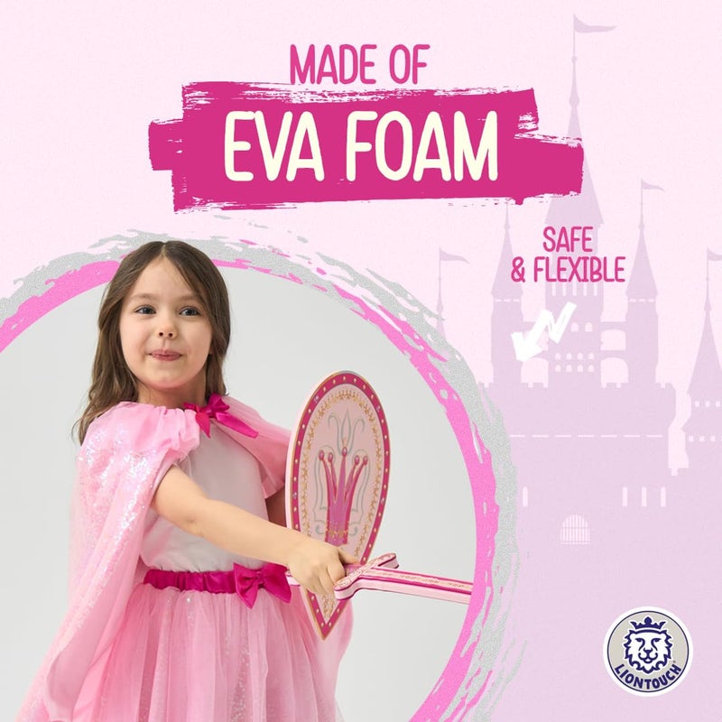 Liontouch - Queen Rosa Toy Set for Girls - 3-6 Years | Pink Foam Sword & Shield for Pretend Play for Toddlers in Glittering Medieval Style | Safe & Durable Accessories for Royal Dress Up & Costumes - Image 3