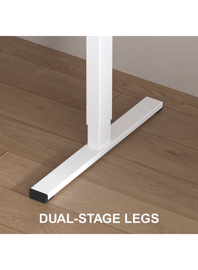 Flexispot Essential Standing Desk, FLEXISPOT Height Adjustable Standing Desk with Memory Controller, 120*60cm desktop, Electric Sit Stand Desk for Home and Office, White & Maple - Image 5