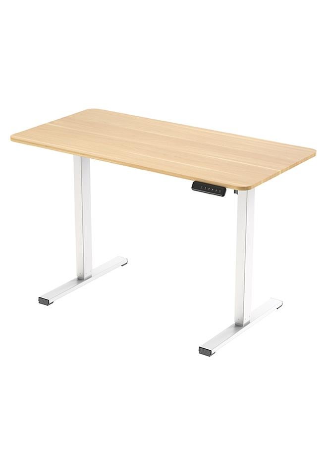Flexispot Essential Standing Desk, FLEXISPOT Height Adjustable Standing Desk with Memory Controller, 120*60cm desktop, Electric Sit Stand Desk for Home and Office, White & Maple - Image 1